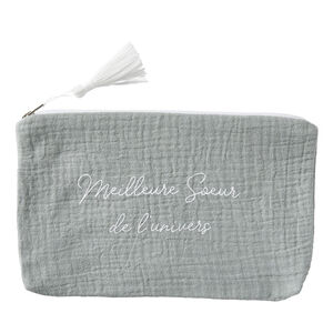 Trousse de toilette Meilleure soeur de l'univers Vert de gris 