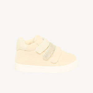 Basket effet velours côtelé triple velcro bébé fille 