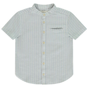 Chemise manches courtes rayée à col mao pour garçon 