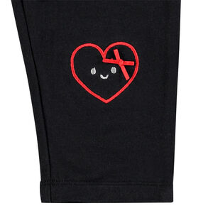 Corsaire uni avec coeurs brodés et noeuds 