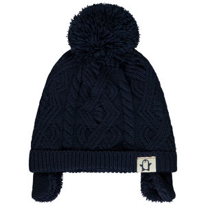 Bonnet en tricot torsadé doublé sherpa pour bébé garçon 