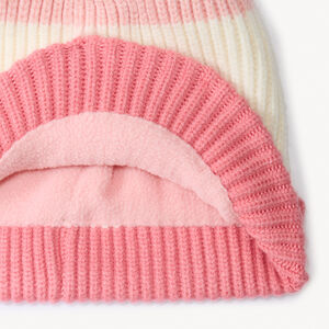 Bonnet de ski effet colorblock avec pompon fille 