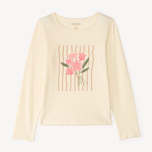 T-shirt manches longues print pailleté pour fille 