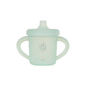 Tasse à bec avec anses latérales et motif feuillage 