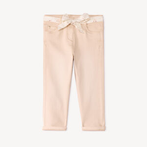 Jean slim bébé fille avec ceinture en tissu 