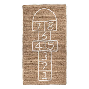 Tapis de chambre en jute Marelle 80 x 150 cm 