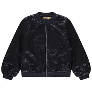 Veste bomber de fête en sequins doublé satin pour fille 