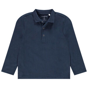 Polo manches longues uni en coton pour enfant garçon 