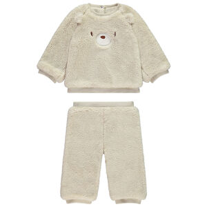 Ensemble 2 pièces ourson total look en sherpa pour bébé 