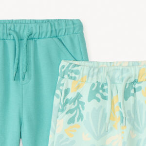 Lot de 2 bermudas en molleton fantaisie pour bébé garçon 