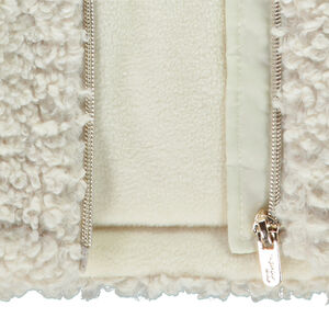 Blouson court à capuche en sherpa moutonné pour fille 