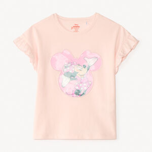 T-shirt manches courtes volantées print lenticulaire Minnie Disney pour fille 
