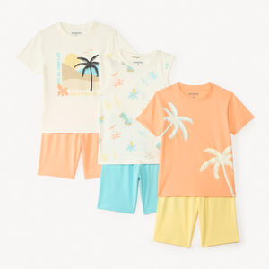 Lot de 3 set de pyjamas court fantaisie pour garçon 