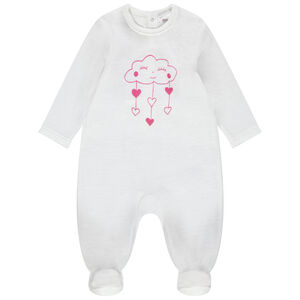 Dors-bien en velours avec nuage et coeurs printés 