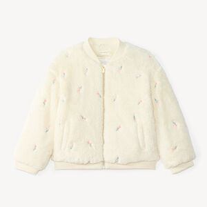 Veste en sherpa brodée fille 