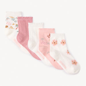 Lot de 5 paires de chaussettes fantaisie festonnées pour fille 