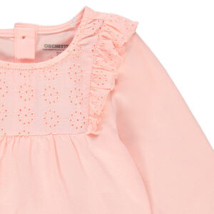 T-shirt manches longues à broderie anglaise en coton pour bébé fille 