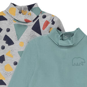 Sous-pull col roulé imprimé fantaisie pour bébé garçon 