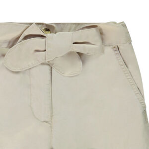 Pantalon droit effet cargo en toile avec ceinture à nouer pour fille 