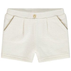 Short en maille cloquée avec détails lurex pour bébé fille 