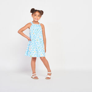 Robe sans manches imprimée fleurs plates pour fille  