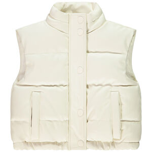 Doudoune sans manches en similicuir et doublure en sherpa pour fille  