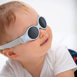 Lunettes de Soleil à Bandeau Elastique 0-9 mois - Bleu Miroir 