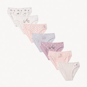 Lot de 7 culottes en jersey print licorne pour fille 