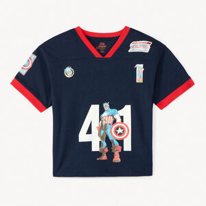 T-shirt manches courtes en jersey Captain America Marvel pour garçon 