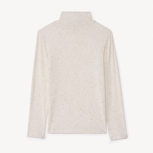 Sous-pull scintillant effet côtelé à col cheminée pour fille 