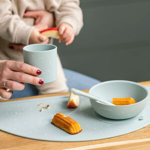 Set repas enfant - Silicone - Vert/étoiles - 4 Pcs  