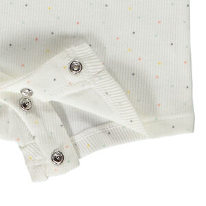 Combinaison courte côtelée imprimé pois pour bébé 