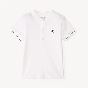 Polo manches courtes col mao broderie palmier pour bébé garçon 