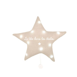 Veilleuse musicale étoile "La tête dans les étoiles" - Beige 