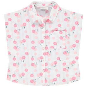 Chemise manches courtes forme boîte imprimé cerises pour fille 