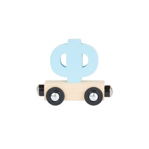 Lettre "PHI" wagon en bois - bleu 