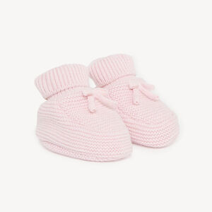Paire de chaussons en tricot uni pour bébé fille 