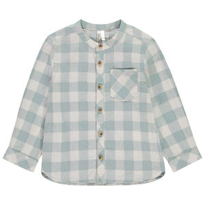 Chemise manches longues à carreaux col mao pour bébé garçon 