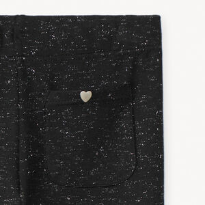 Legging scintillant en milano avec rivets cœur pour fille 