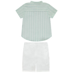 Ensemble bermuda + chemise à rayures pour bébé garçon 