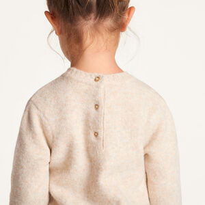 Robe bébé en maille à manches longues et fleurs brodées 