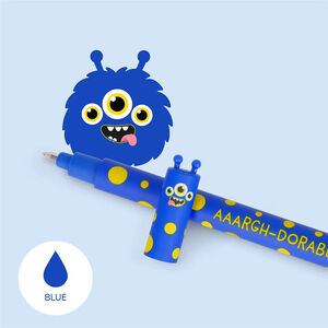 Stylo gel à encre bleue effaçable Monstre 
