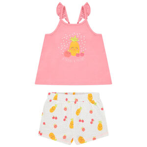 Ensemble avec débardeur print fruits et short imprimé all-over 