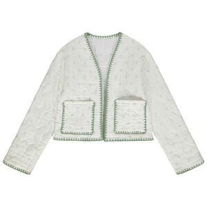 Cardigan matelassé et imprimé à surpiqûres pour fille 