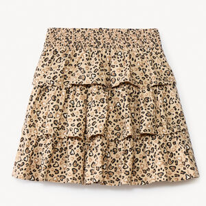 Jupe volantée imprimé léopard pour fille 