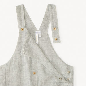 Salopette courte en toile chinée pour bébé garçon  