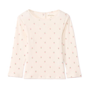 T-shirt manches longues côtelé imprimé fleurs pour bébé fille 