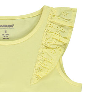 Débardeur à volants en broderie anglaise pour fille 