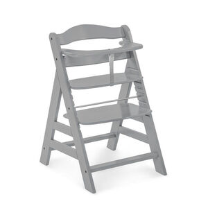 Chaise haute Alpha+ évolutive en bois d'hêtre - Gris  