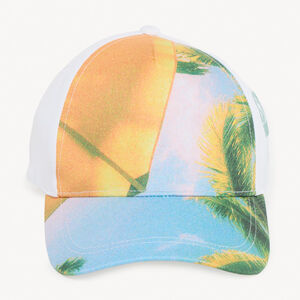 Casquette en toile avec photoprint palmier et broderie pour garçon 